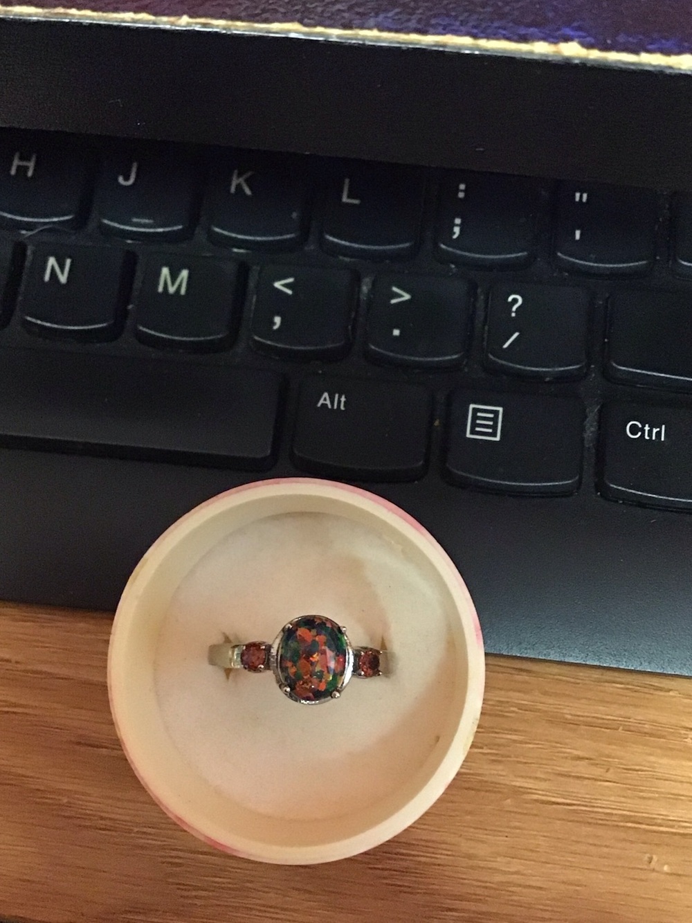Silver Tone metal band - Multicolor Mosaic Ring - Picture 6 of 11